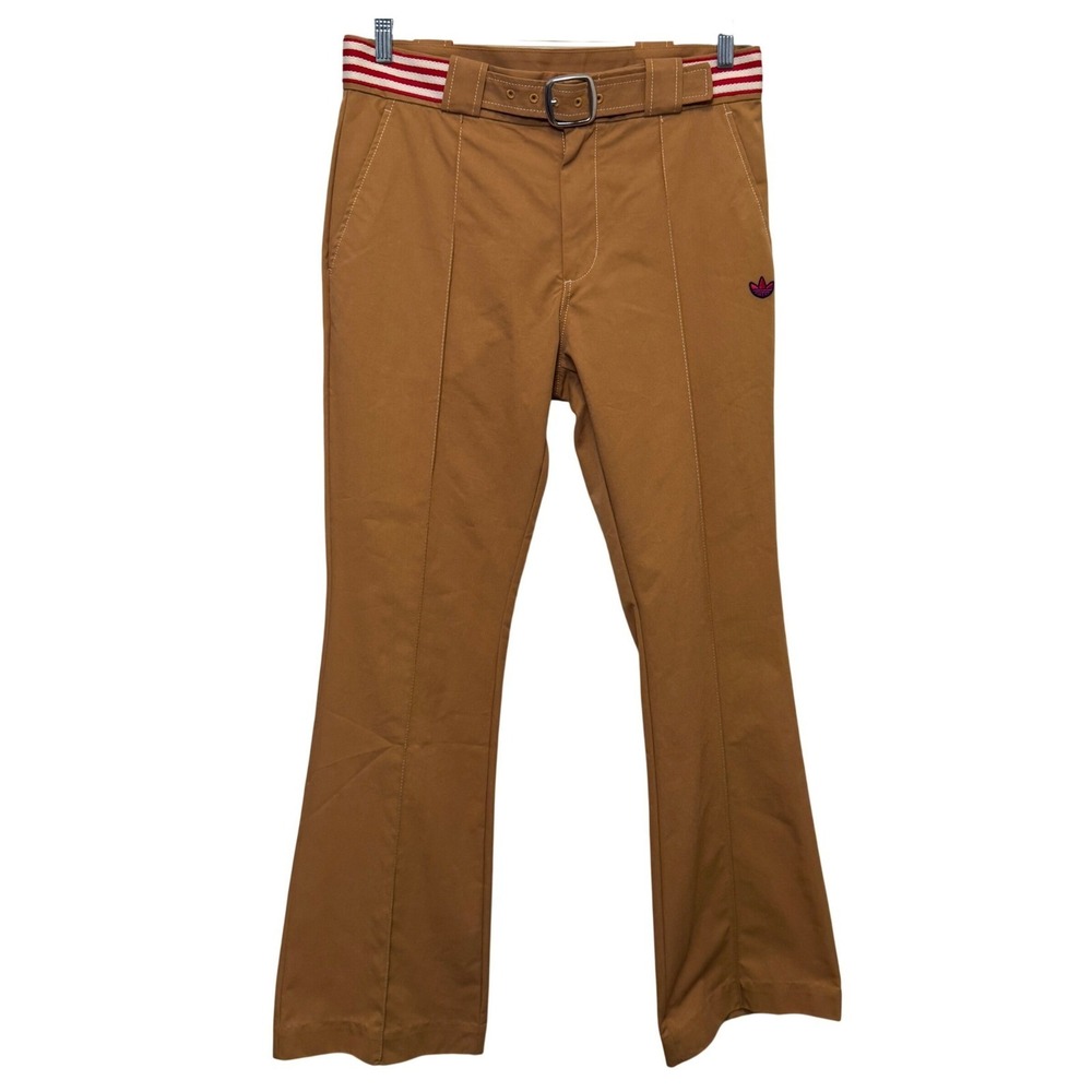 Adidas Wales Bonner Men Unisex Chino Pants S Mesa Brown Belted Flared Retro Luxe